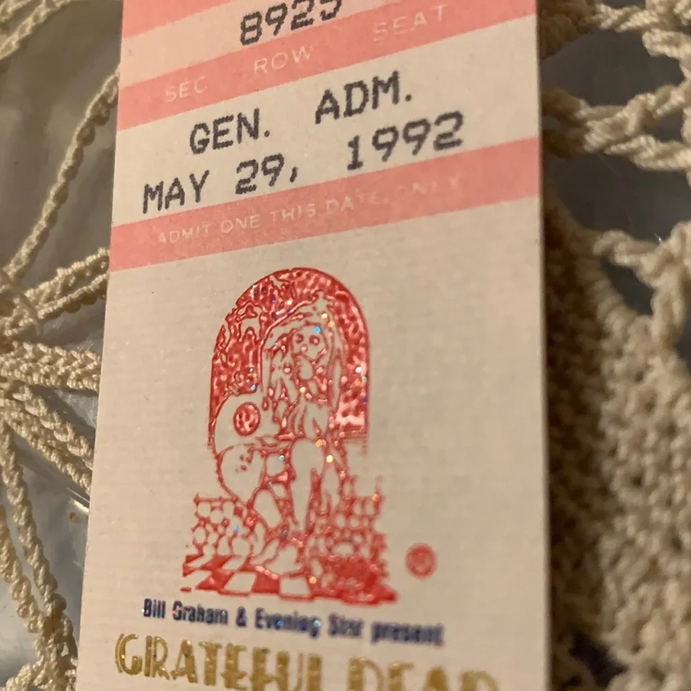 Grateful Dead Vintage Ticket 1992 May 29 Las Vegas Sam Boyd Silver Bowl complete